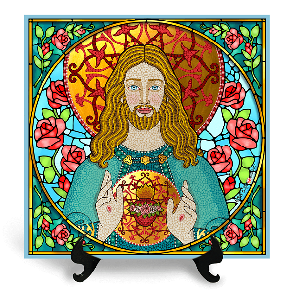 Sagrado Coração de Jesus (Azulejo Quadrado)