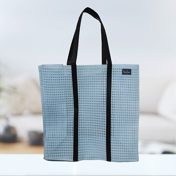 Ecobag Big Azul Celeste & Alça Black