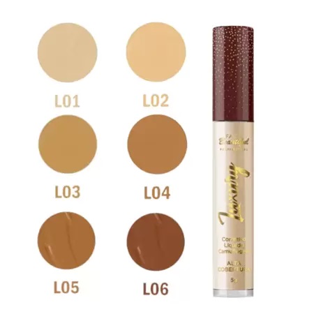 Corretivo Líquido Camuflagem Luxury Face Beautiful: Alta cobertura e acabamento natural