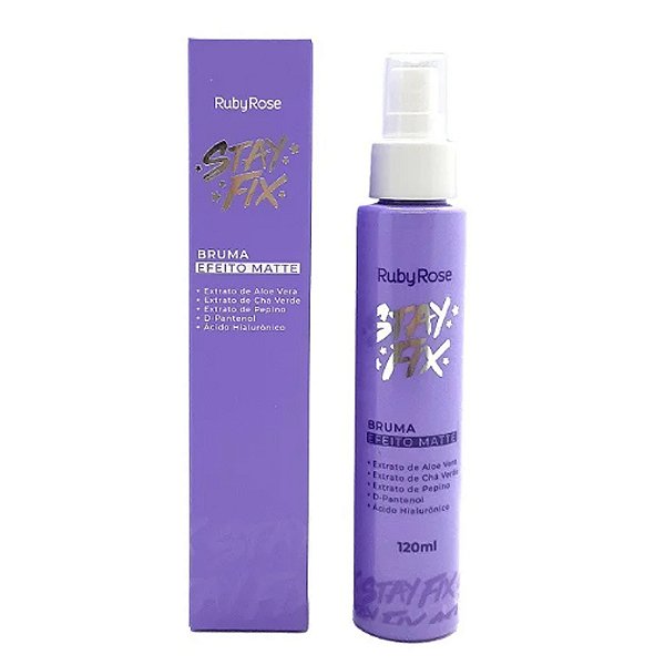Bruma Fixadora Matte Stay Fix Ruby Rose 120ml: Maquiagem intacta por até 12 horas