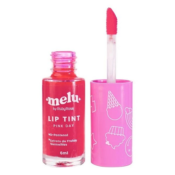 Lip Tint Pink Day Melu Rubyrose: Cor vibrante e hidratante para os lábios
