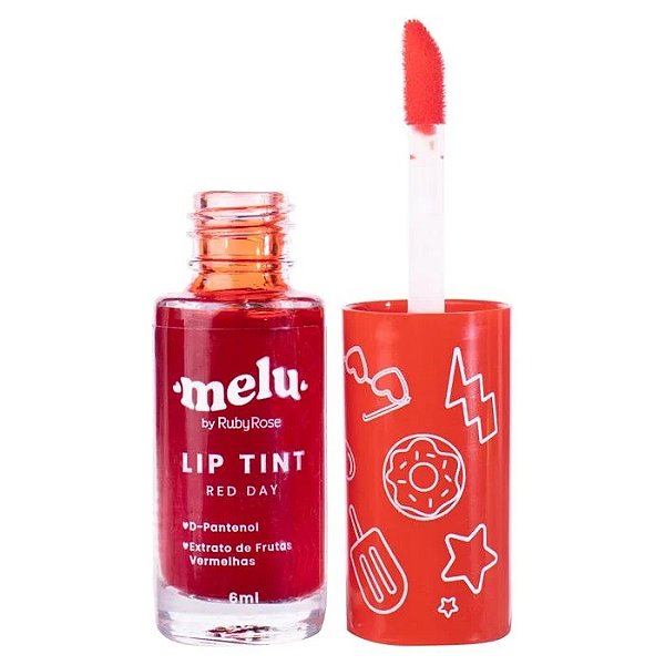 Lip Tint Red Day Melu Rubyrose: Cor vibrante e hidratante para os lábios