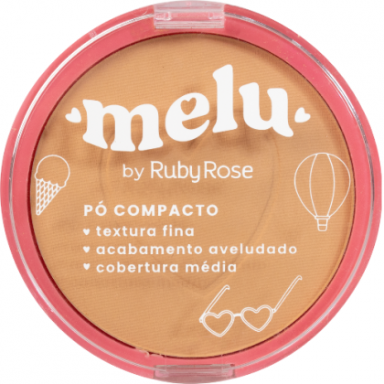 Pó Facial Compacto Melu Ruby Rose - Cor MC60: Pele perfeita e uniforme com cobertura média