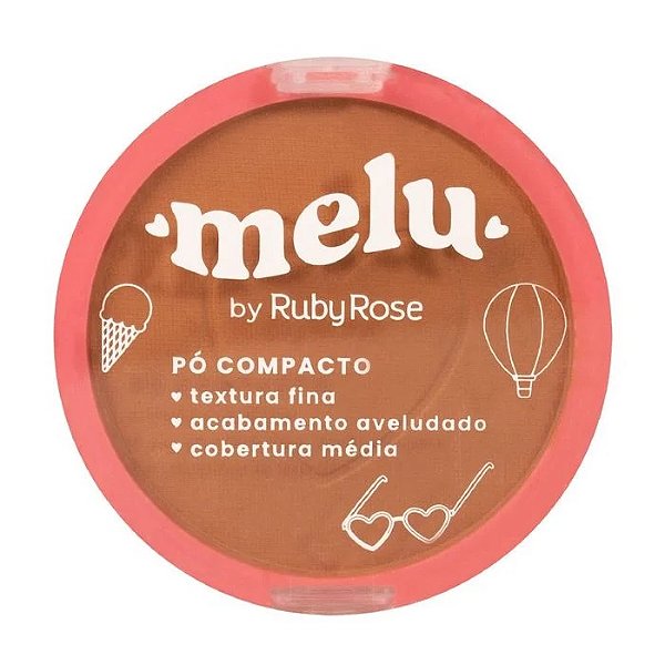Pó Compacto Melu Me120 Ruby Rose: Pele perfeita e uniforme com cobertura natural