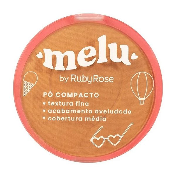 Pó Compacto Melu Me100 Ruby Rose: Pele perfeita e uniforme com cobertura leve