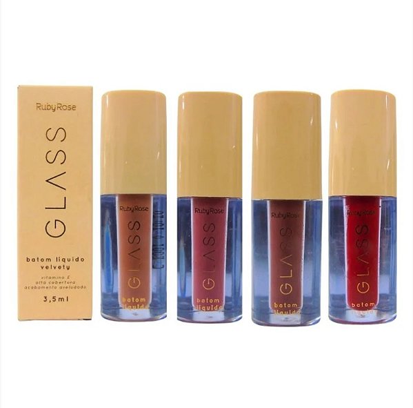 Batom Líquido Velvety Glass Ruby Rose: Acabamento Aveludado e Efeito Matte Intenso