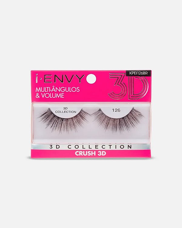 Cílios Postiços 3D Collection i-Envy Crush 126 - Kiss New York: Aumente o volume dos seus cílios com um toque natural