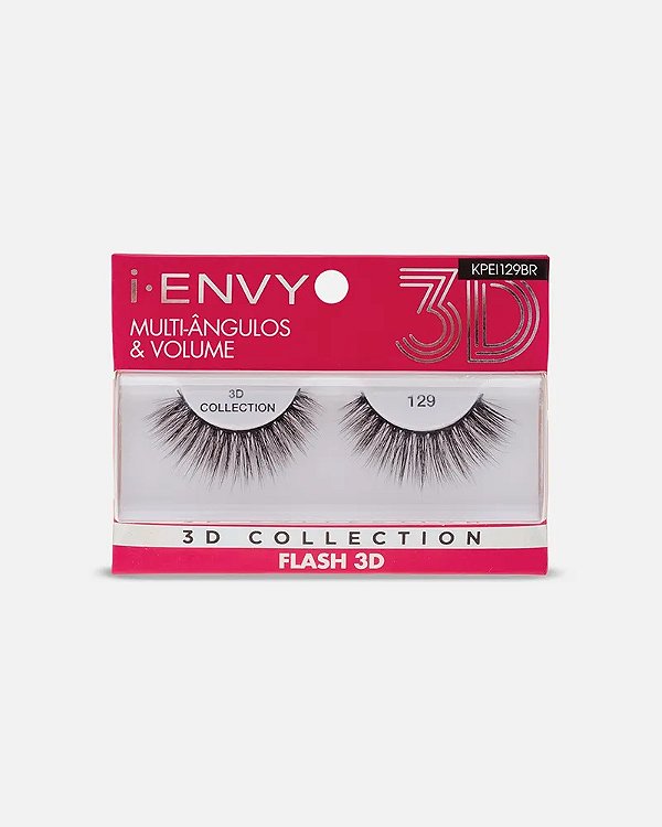 Cílios Postiços 3D Collection i-Envy Flash 129 - Kiss New York: Volume instantâneo e efeito dramático