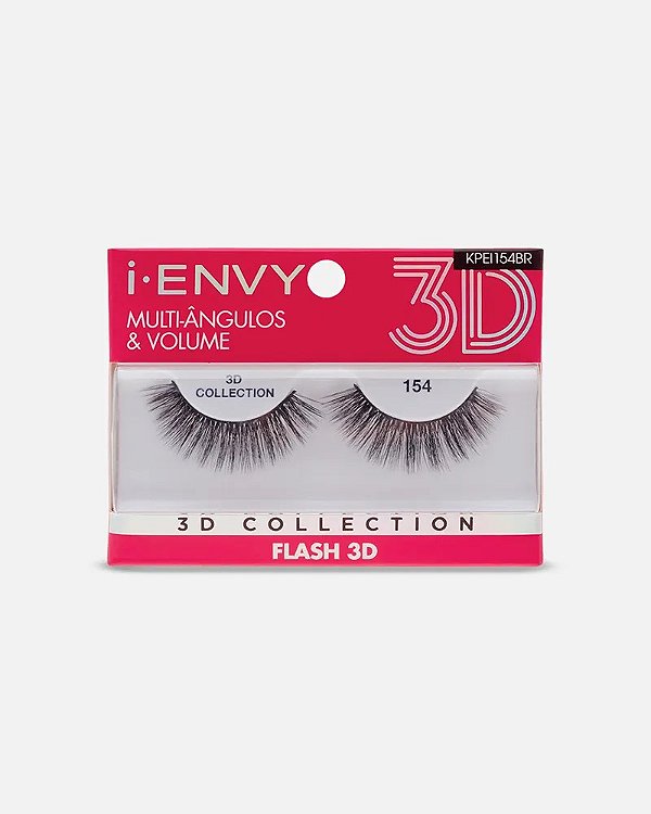Cílios Postiços 3D Collection i-Envy Flash 154 - Kiss New York: Definição e volume para um olhar marcante