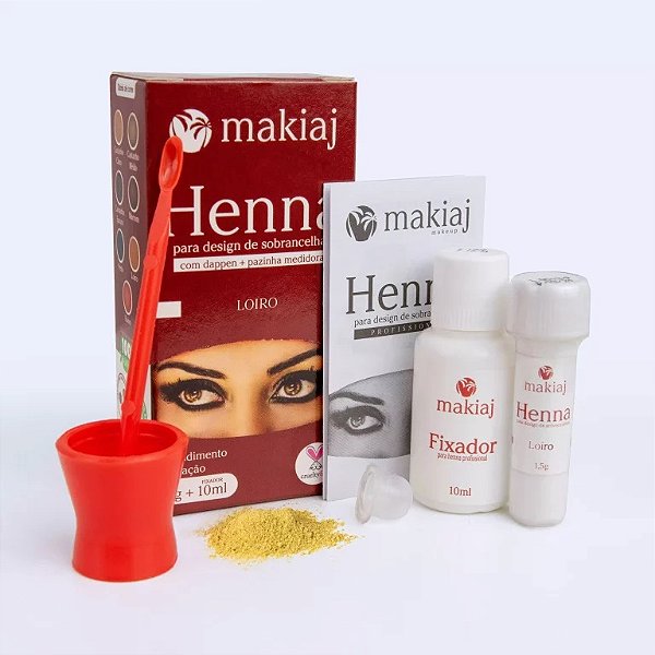 Kit Henna Sobrancelha Loiro Makiaj: Sobrancelhas Iluminadas e Preenchidas por Até 15 Dias