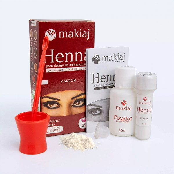 Kit Henna Sobrancelha Marrom Makiaj: Sobrancelhas Preenchidas e Marcantes por Até 15 Dias