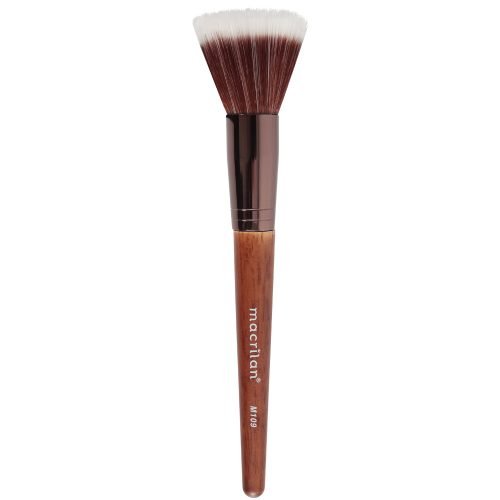 Pincel M109 Profissional Duo Fiber Macrilan: Acabamento Impecável e Multifuncional para sua Maquiagem