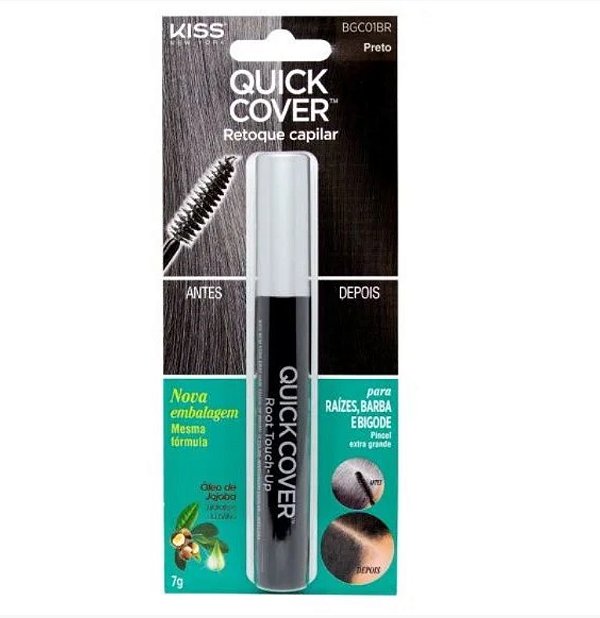 Retoque Capilar Quick Cover Ruby Kisses Preto: Adeus Fios Brancos em Segundos