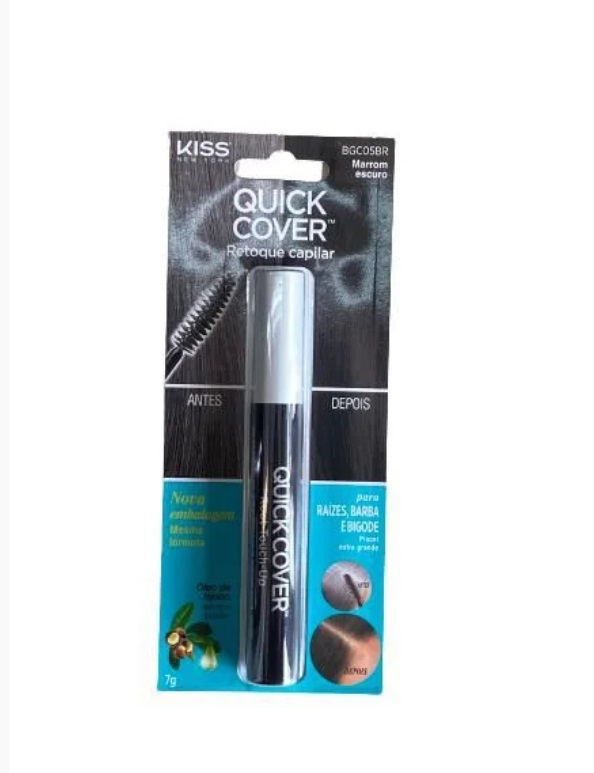 Retoque Capilar Quick Cover Ruby Kisses Marrom Escuro: Adeus Fios Brancos em Segundos