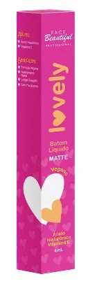 Batom Líquido Matte Lovely Face Beautiful: Acabamento Impecável e Longa Duração para seus Lábios