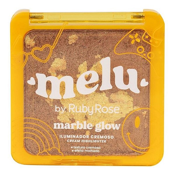 Iluminador Cremoso Marble Glow Beach Sunset Melu By Rubyrose: Brilho Dourado do Pôr do Sol