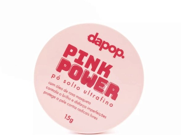 Pó Solto Ultrafino Pink Power Rosa Mosqueta - Dapop: Pele Perfeita com Efeito Natural e Acabamento Matte