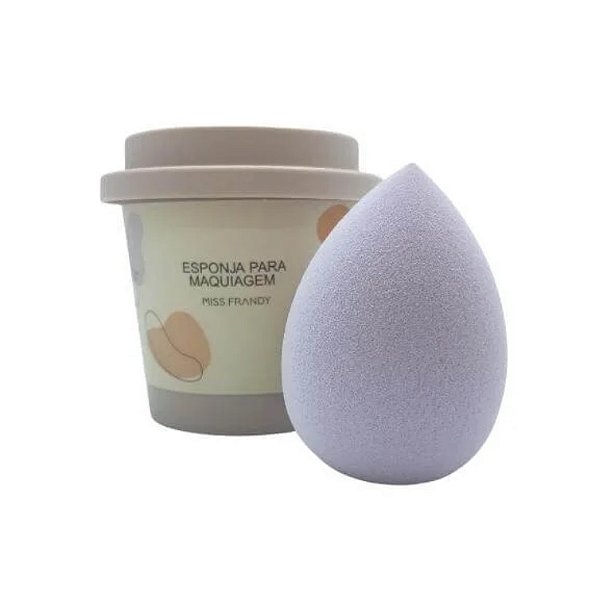 Esponja Gota Miss Frandy com Estojo Café: Aplique sua maquiagem com praticidade e estilo!