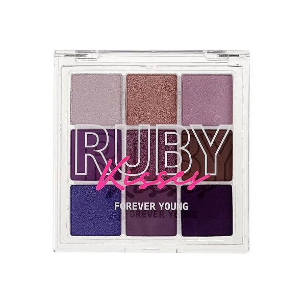 Paleta de Sombras Ruby Kisses Forever Young: 9 Cores Vibrantes para um Olhar Jovem e Radiante