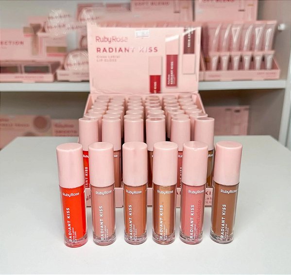 Gloss Labial Radiant Kiss Ruby Rose 4g - Brilho e Hidratação