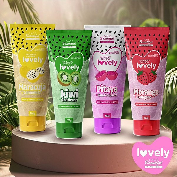 Esfoliante Corporal Lovely Face Beautiful 200ml – Hidratação, Renovação e Maciez com Ácido Hialurônico e Rosa Mosqueta