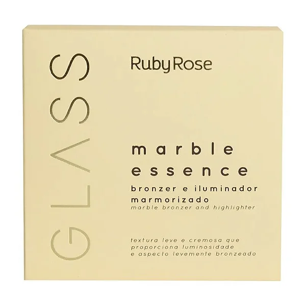 Bronzer e Iluminador Marmorizado Ruby Rose Glass – Marble Essence para Contorno e Iluminação