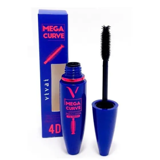 Máscara para Cílios 4D Mega Curve Max Volume Vivai 13ml - Volume, Curvatura e Definição Incríveis