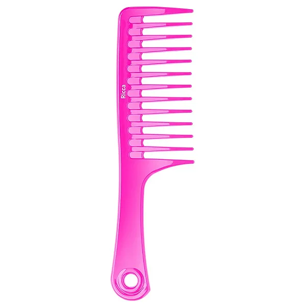 Pente Basic Dentes Largos Ricca – Desembaraça Cabelos Cacheados e Volumosos Sem Quebrar