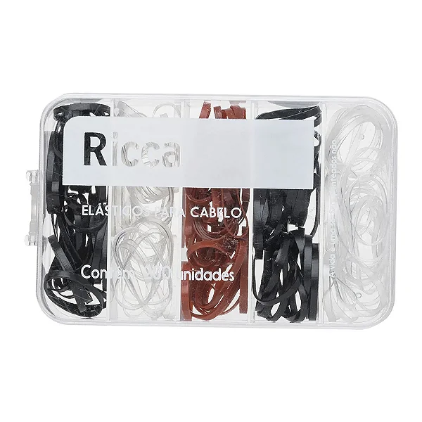 Elásticos Invisíveis Ricca com Case – 200 Unidades para Penteados Discretos e Práticos