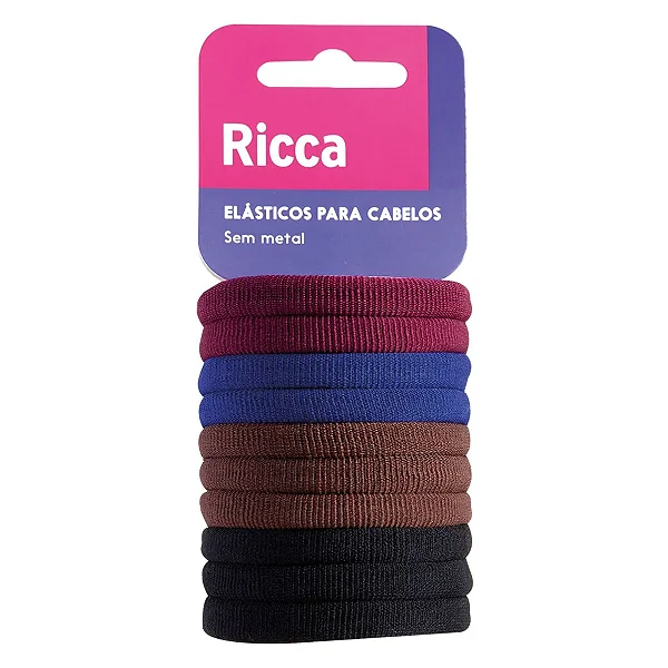 Elástico Médio 10 Un Winter Ricca - Acessório para Cabelos sem Metal, Prático e Elegante