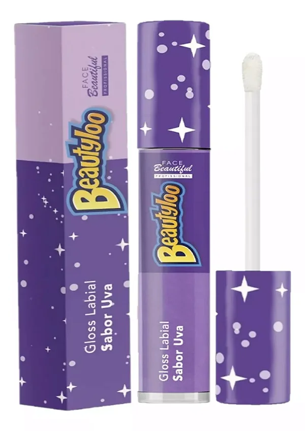 Lip Gloss Beautyloo Uva - Hidratante com Pantenol e Ácido Hialurônico - Brilho Intenso e Cheirinho de Chiclete