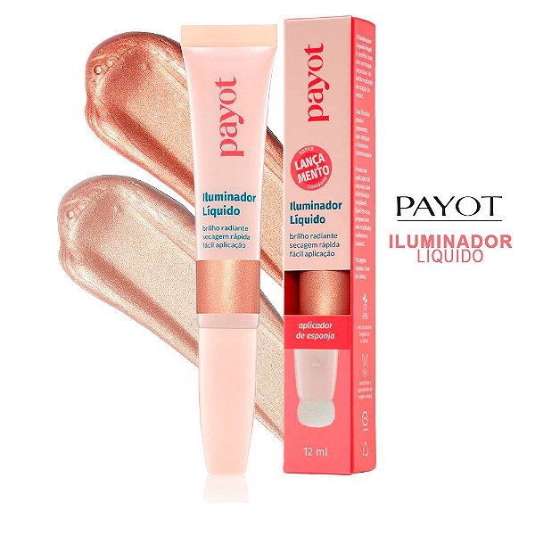 Iluminador Líquido Payot 12ml - Brilho Radiante com Aplicador em Esponja - Vegano e Sem Parabenos