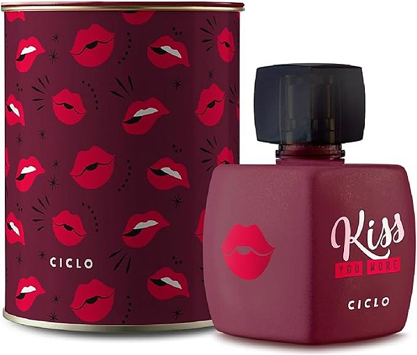 Deo Colônia Kiss Me More 100ml - Fragrância Sedutora e Irresistível em Lata Exclusiva - Ciclo Cosméticos