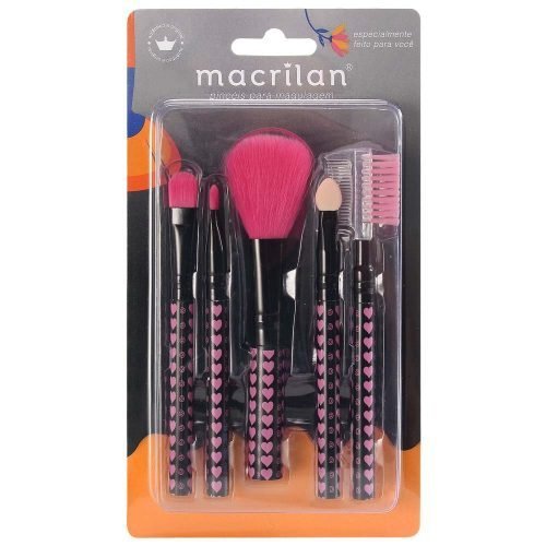 Kit KP5-35 com 5 Pincéis para Maquiagem Macrilan | Aplicação Perfeita de Produtos Líquidos, Cremosos e em Pó