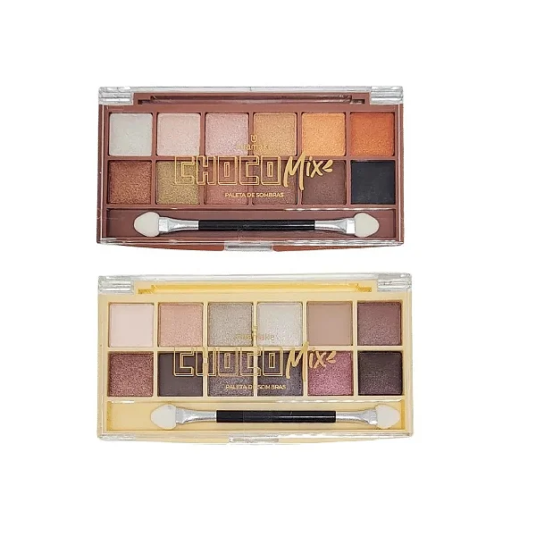Paleta de Sombras Choco Mix Mia Make - 12 Cores Neutras e Altamente Pigmentadas