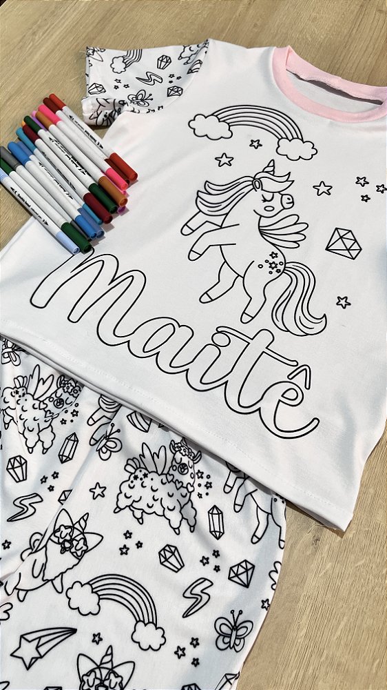 Pijama Verão para colorir