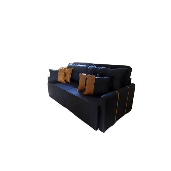 SOFA CAMA / COM DETALHES EM COURO 2 METROS