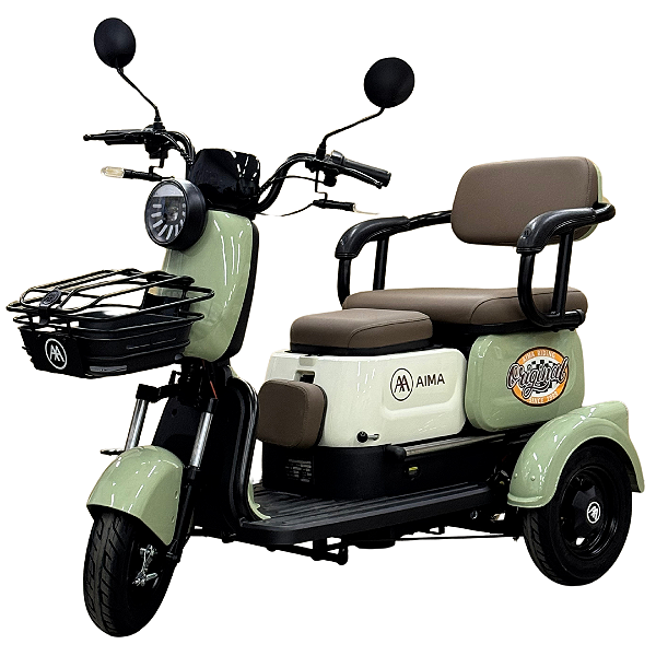 Triciclo elétrico Aima Mike 3 lugares bateria de chumbo 650W Bosch