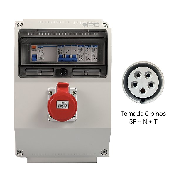 Quadro de Proteção IPE com Tomada 5 pinos 32A (22 kW) - C22IPET
