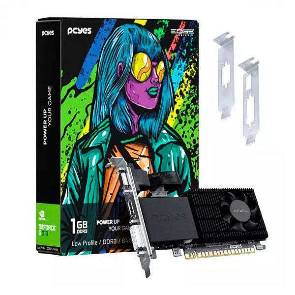 PROCESSADOR GRAFICO PCYES EDGE G 210 1GB - 64 BITS - DVI/HDMI/VGA - LOW PROFILE -  PPE210DR3SFBR