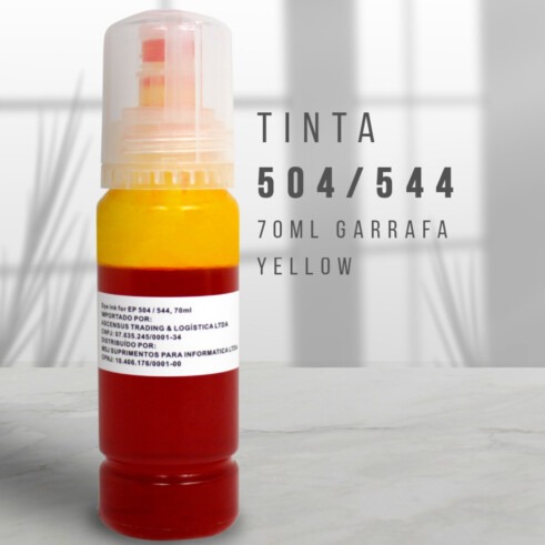 Refil Tinta Universal Yellow para Epson Garrafa 70ml EVOLUT - 504/544