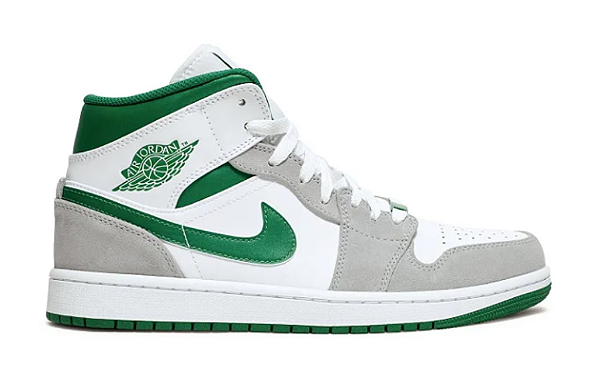 Nike Air Jordan 1 Mid 'Grey Pine Green'