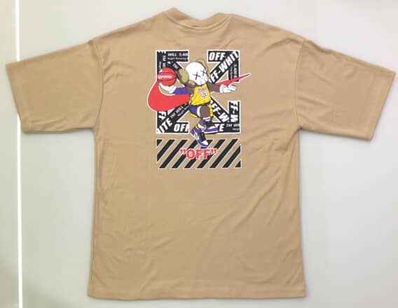 Camiseta Oversized Off-White x Kaws - Bege