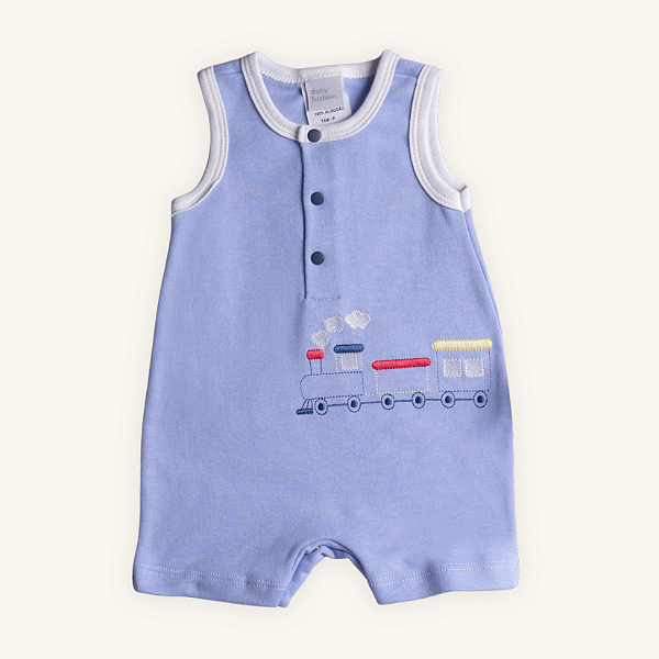 Macaquinho Bebê Romper Trenzinho Suedine 100% Algodão Premium