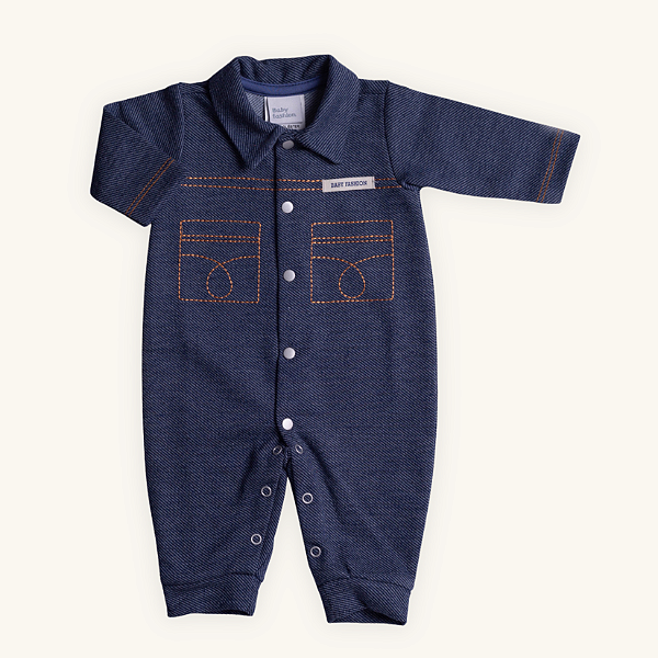 Macacão Bebê em Malha Jeans Premium