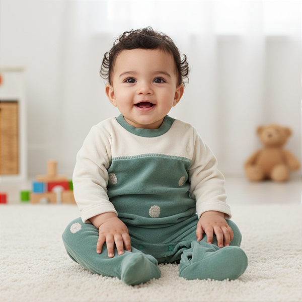 Macacão Bebê Leões Plush Premium Verde Selva