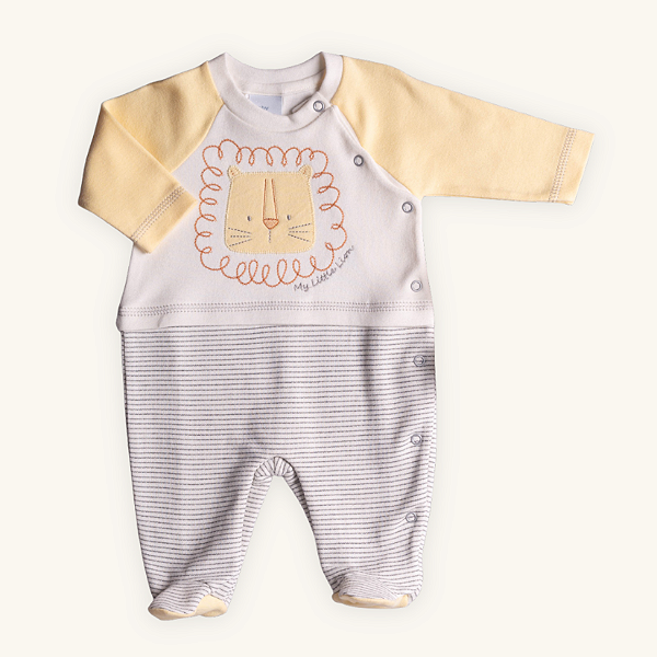 Macacão Bebê Leão Suedine Premium 100% Algodão e Moletinho Premium