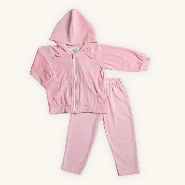 Conjunto Infantil Menina Inverno Emblema Plush Premium Ziper e Capuz