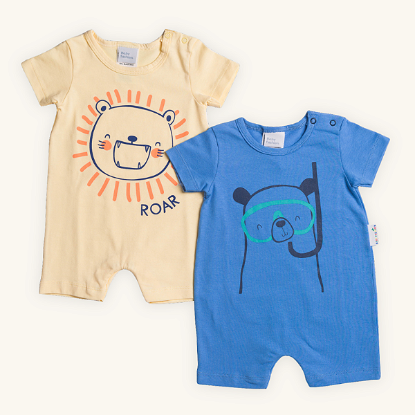 Kit 2 Macaquinhos Bebê Romper Menino Meia Malha Premium 100% Algodão