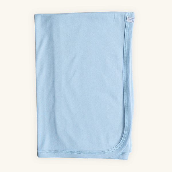 Manta de Bebê Azul Claro Suedine Premium 100% Algodão